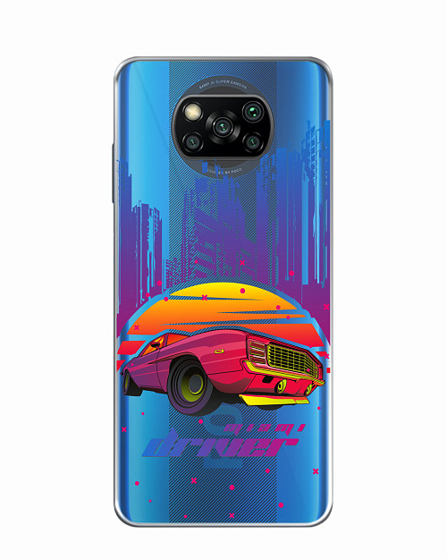 Силиконовый чехол для Poco X3 Retrowave Miami