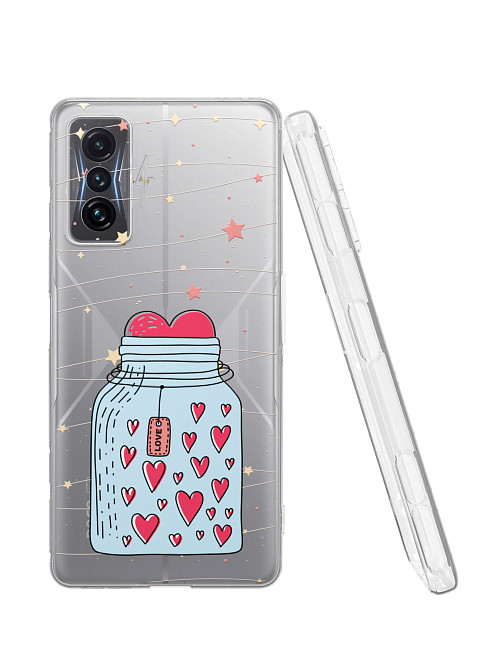 Силиконовый чехол для Xiaomi Redmi K50 Gaming Edition "Баночка с сердечками"