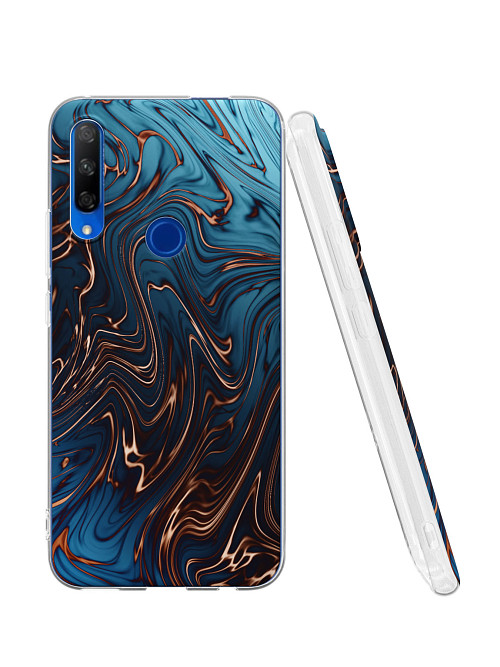 Силиконовый чехол для Huawei Y9 Prime (2019) "Бронзовый узор"