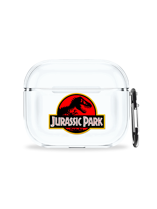 Силиконовый чехол для наушников глянцевый на AirPods 3 "NOVEL: Jurassic Park"