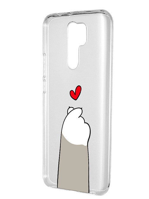 Силиконовый чехол для Xiaomi Redmi 9 "Лапка с сердцем"