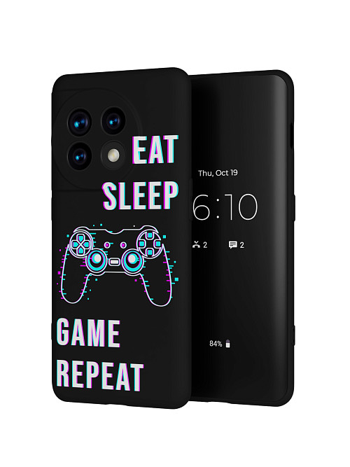 Силиконовый чехол для OnePlus 11 Eat Sleep Game repeat