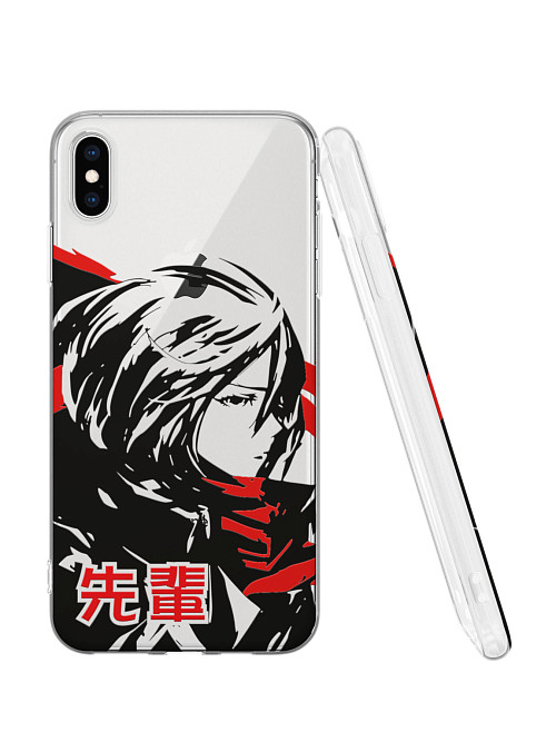 Силиконовый чехол для Apple iPhone XS Max "Атака титанов - Mikasa Ackerman"