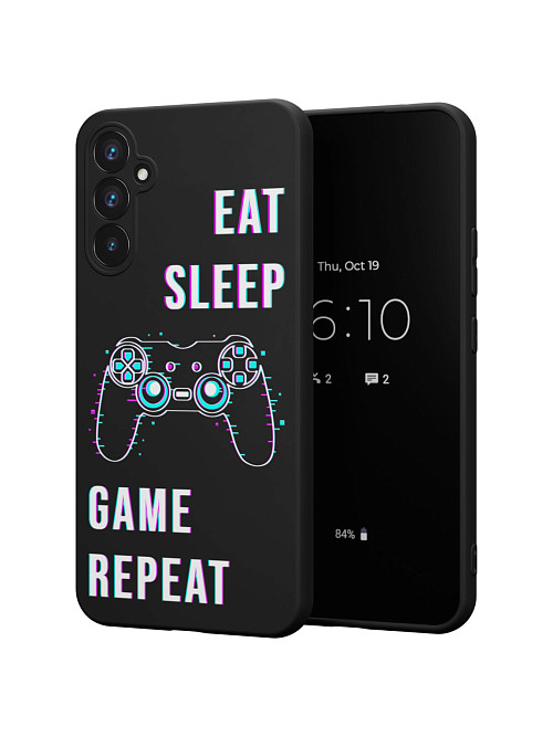 Силиконовый чехол для Samsung Galaxy A34 (5G) "Eat Sleep Game repeat"