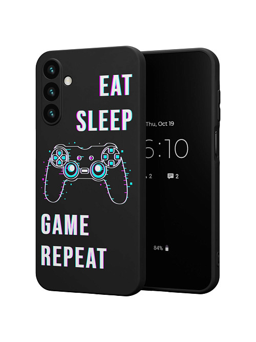 Силиконовый чехол для Samsung Galaxy A15 "Eat Sleep Game repeat"