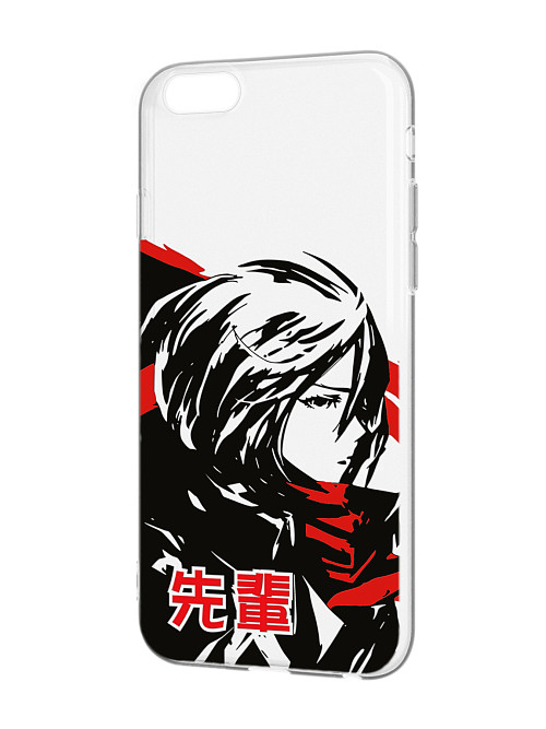 Силиконовый чехол для Apple iPhone 6 Plus "Атака титанов - Mikasa Ackerman"