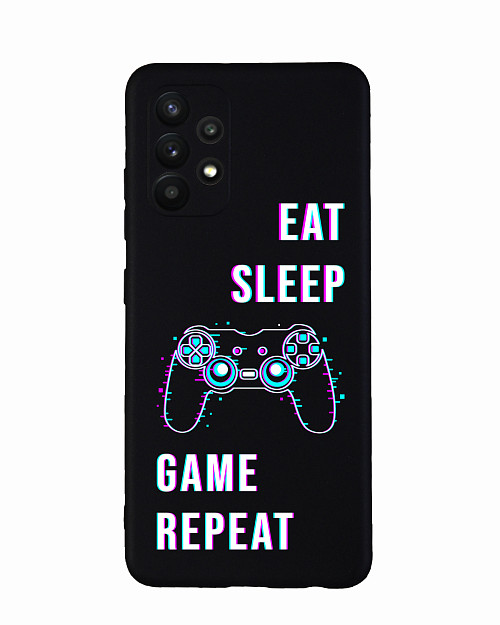 Силиконовый чехол для Samsung Galaxy A32 (4G) "Eat Sleep Game repeat"