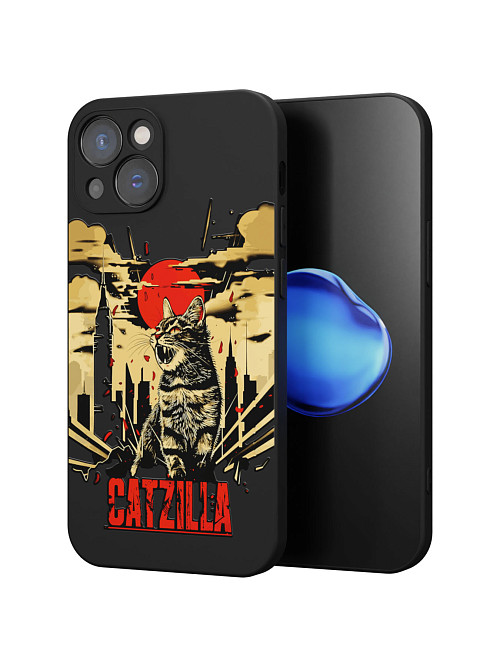 Силиконовый чехол для Apple iPhone 15 "Catzilla"