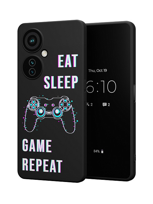 Силиконовый чехол для OnePlus Nord CE 3 Lite (5G) "Eat Sleep Game repeat"