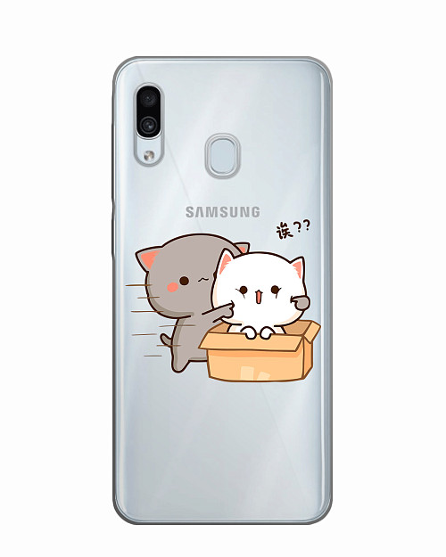 Силиконовый чехол для Samsung Galaxy A30 Два котика