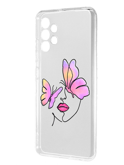 Силиконовый чехол для Samsung Galaxy A32 (4G) "Девушка с бабочками"