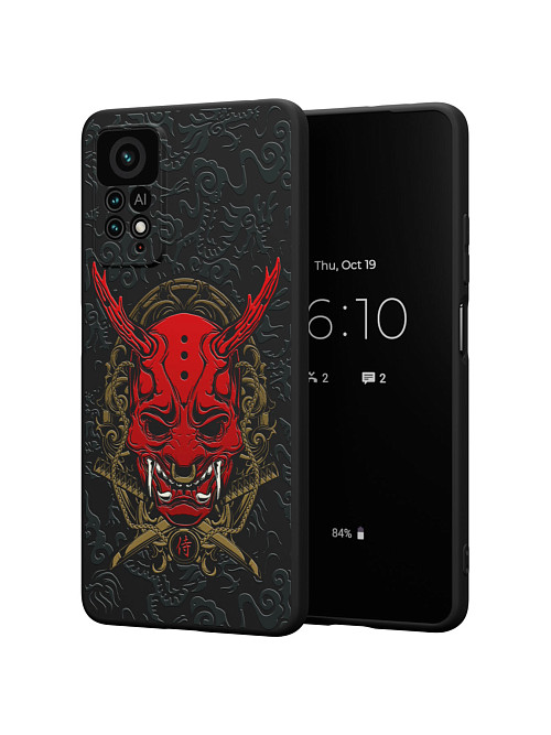 Силиконовый чехол для Xiaomi Redmi Note 12 Pro (4G) "Red Oni mask"