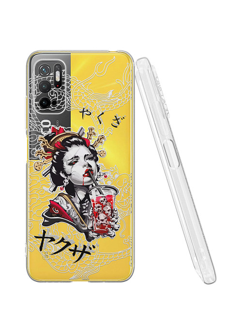 Силиконовый чехол для Xiaomi Redmi Note 10T "Geisha Bloody"