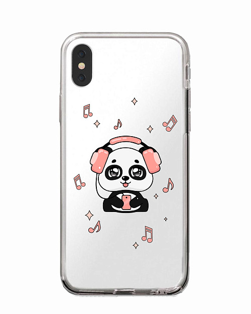 Силиконовый чехол для Apple iPhone X "Музыкальная панда"