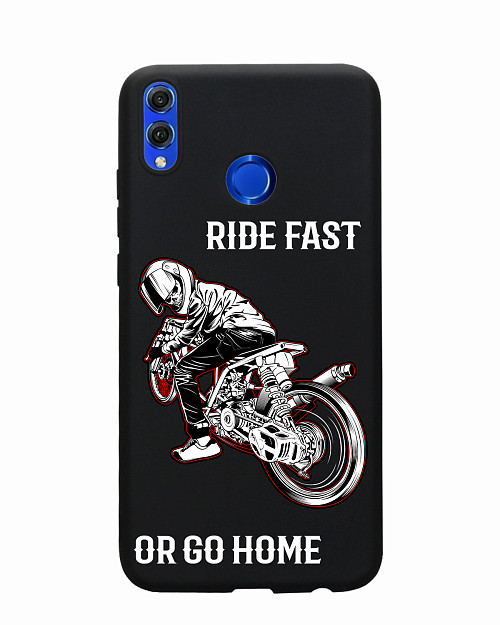 Силиконовый чехол для Honor 8X (2018) Ride fast or go home