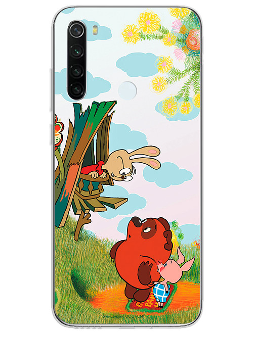 Силиконовый чехол для Xiaomi Redmi Note 8T "Винни-пух: В гостях у Кролика"