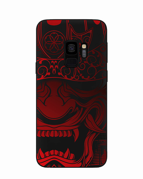 Силиконовый чехол для Samsung Galaxy S9 Красная маска самурая