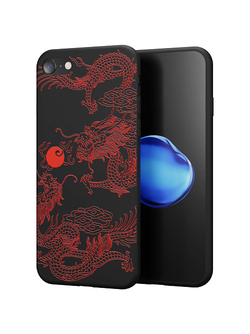 Силиконовый чехол для Apple iPhone 8 "Красный японский дракон"