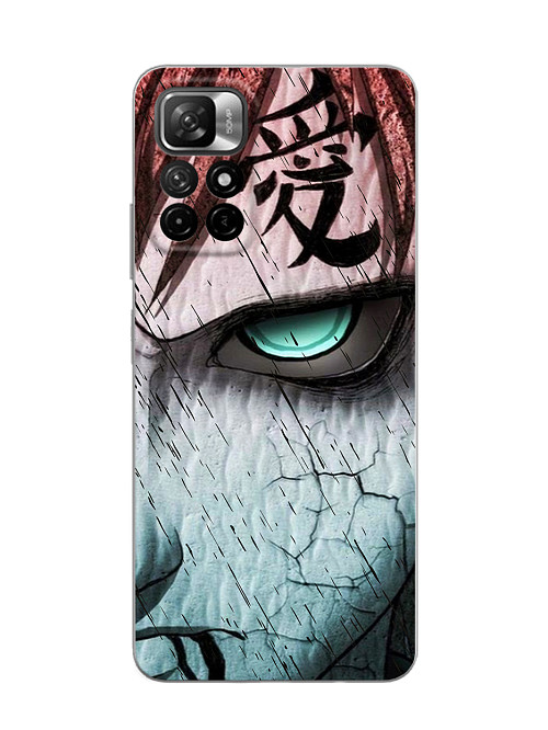 Силиконовый чехол для Poco M4 Pro (5G) Naruto Shippuden - Gaara grimm face