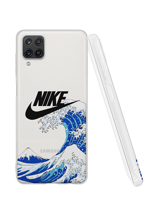 Силиконовый чехол для Samsung Galaxy A12 (4G) "NOVEL: Nike и волна"