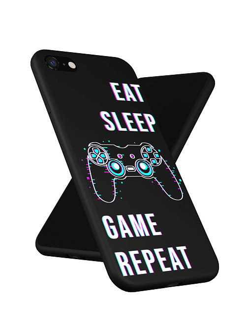 Силиконовый чехол для Apple iPhone 8 "Eat Sleep Game repeat"