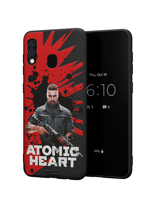 Силиконовый чехол для Samsung Galaxy A30 "Atomic Heart: Майор Нечаев"
