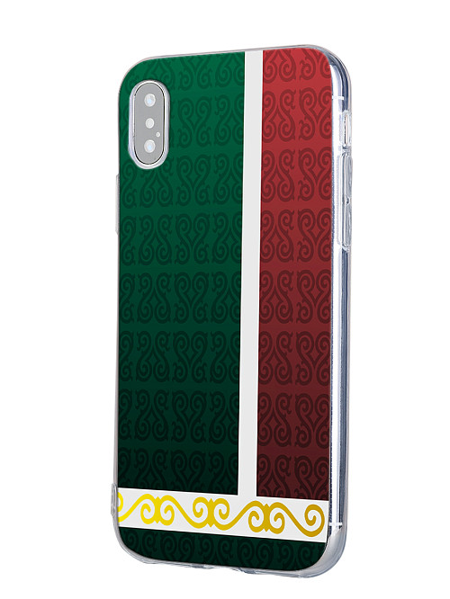 Силиконовый чехол для Apple iPhone Xs "Флаг Чечни"