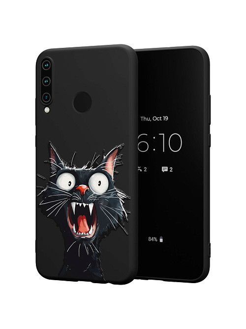 Силиконовый чехол для Huawei P40 Lite E "Испуганный кот"