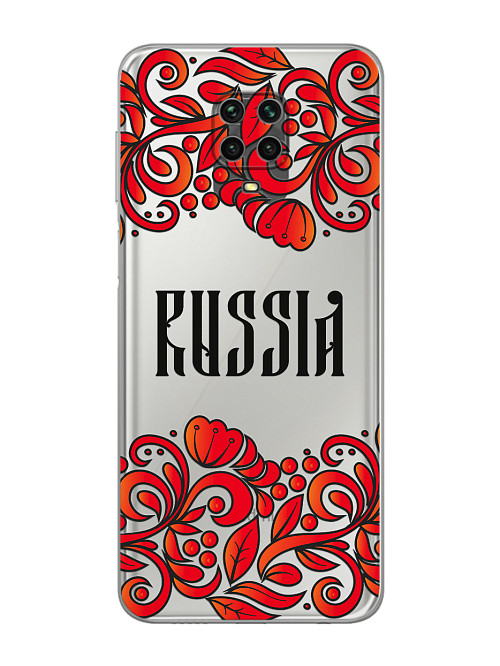 Силиконовый чехол для Xiaomi Redmi Note 9S Россия орнамент