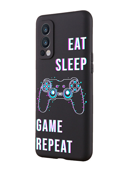 Силиконовый чехол для OnePlus Nord 2 Eat Sleep Game repeat