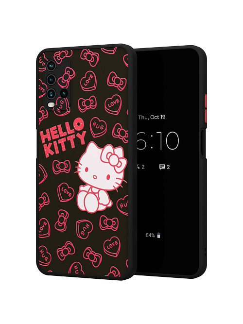 Противоударный чехол для Xiaomi Redmi 9T "NOVEL: Хеллоу Китти сердца"