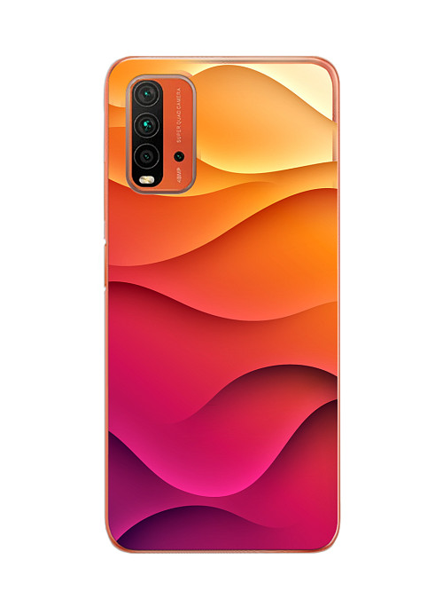 Силиконовый чехол для Xiaomi Redmi 9T "Розовые волны"