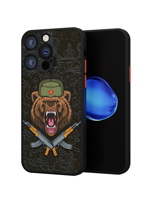 Противоударный чехол для Apple iPhone 15 Pro "Русский медведь"