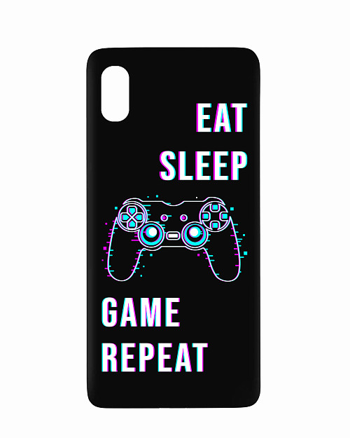 Силиконовый чехол для Xiaomi Redmi 9A Eat Sleep Game repeat