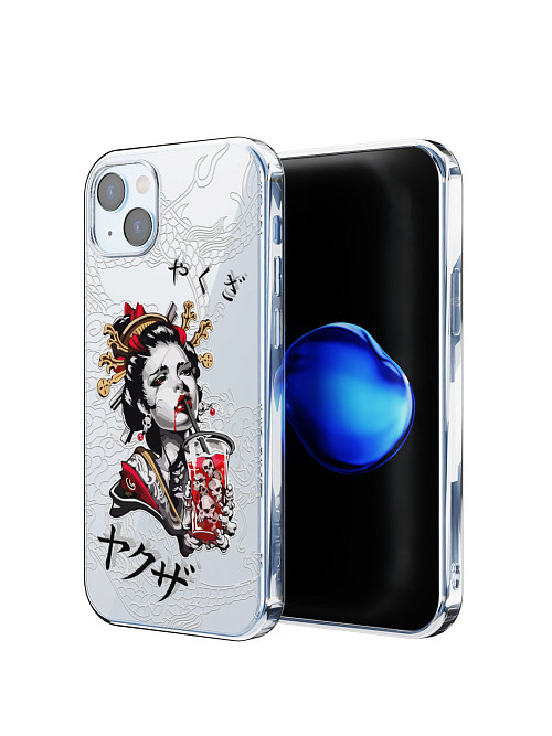 Противоударный чехол для Apple iPhone 15 Plus "Geisha Bloody"