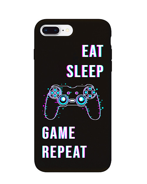 Силиконовый чехол для Apple iPhone 7 Plus "Eat Sleep Game repeat"