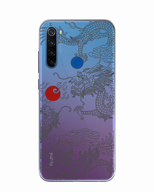 Силиконовый чехол для Xiaomi Redmi Note 8T Японский дракон