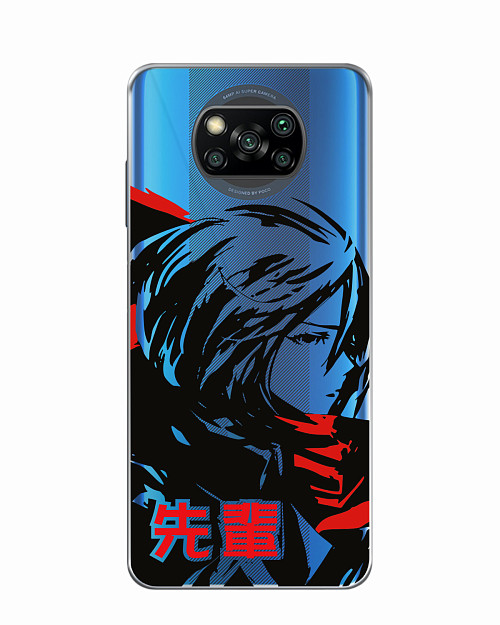 Силиконовый чехол для Poco X3 Pro Атака титанов - Mikasa Ackerman