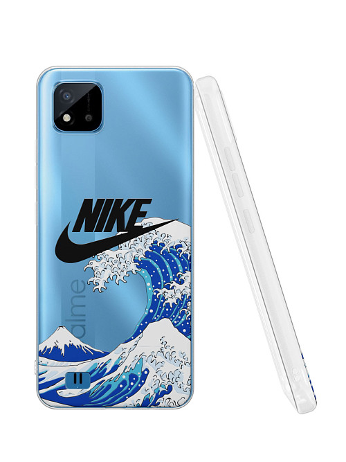 Силиконовый чехол для realme C11 2021 "NOVEL: Nike и волна"