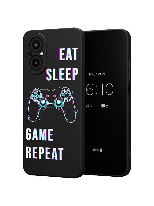 Силиконовый чехол для realme C67 (4G) "Eat Sleep Game repeat"