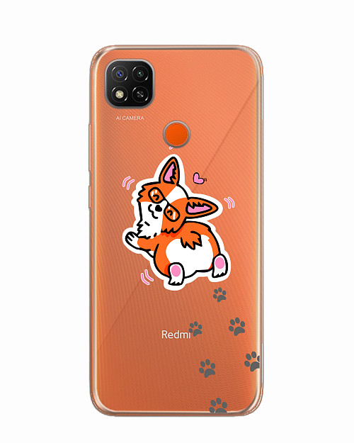 Силиконовый чехол для Xiaomi Redmi 9C Маленький Корги