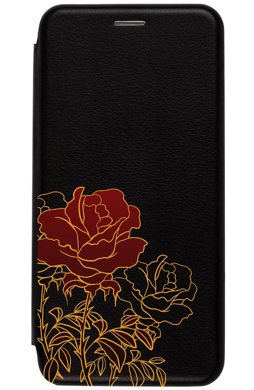 Чехол книжка для Samsung A30s "Красный цветок"