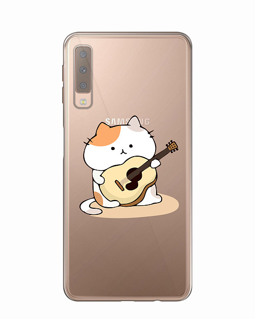 Силиконовый чехол для Samsung A7 2018 (A750) Усатый гитарист