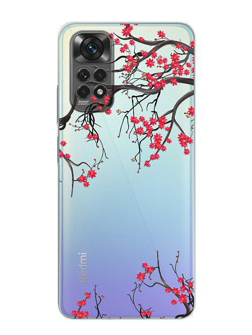 Силиконовый чехол для Xiaomi Redmi Note 11S (4G) Цветы сакуры