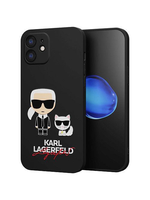 Силиконовый чехол для Apple iPhone 12 "NOVEL: Lagerfeld"