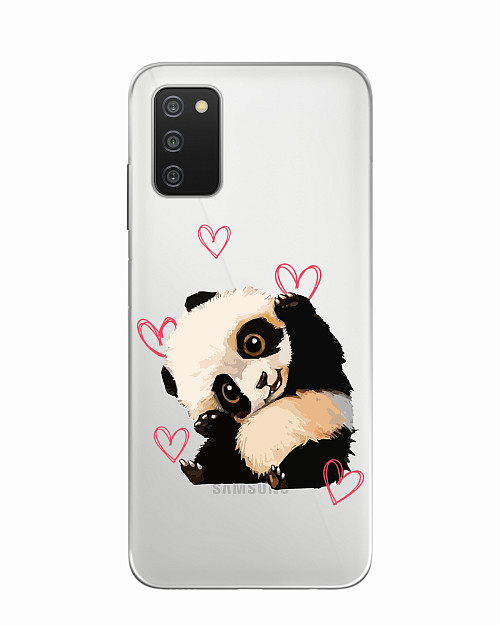 Силиконовый чехол для Samsung Galaxy A03S Милая панда