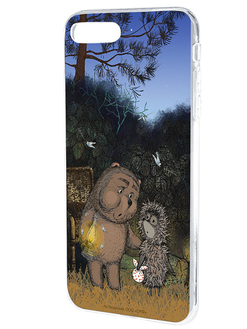 Силиконовый чехол для Apple iPhone 7 Plus "Ёжик в тумане и медвежонок"