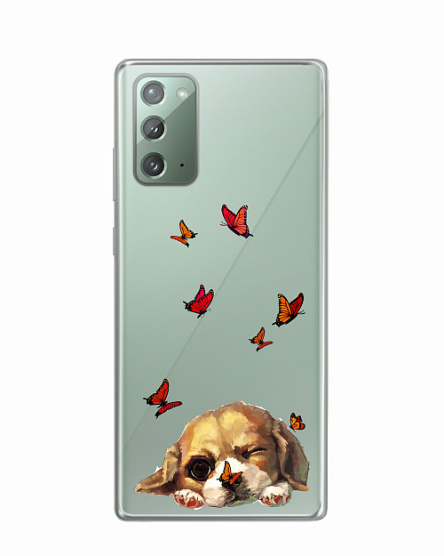 Силиконовый чехол для Samsung Galaxy Note 20 Милый щенок
