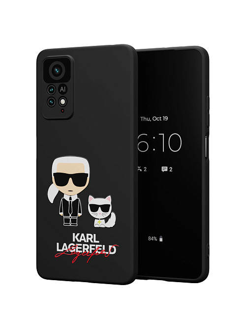 Силиконовый чехол для Xiaomi Redmi Note 11 Pro (4G) "NOVEL: Lagerfeld"