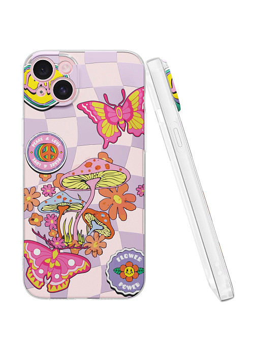 Силиконовый чехол для Apple iPhone 15 Plus "Flower power"